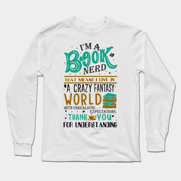 Book Nerd Long Sleeve T-Shirt by KsuAnn